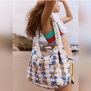 NWT!! Free People, FP Movement, Quilted Carryall Tote Bag, Tangerine Dream